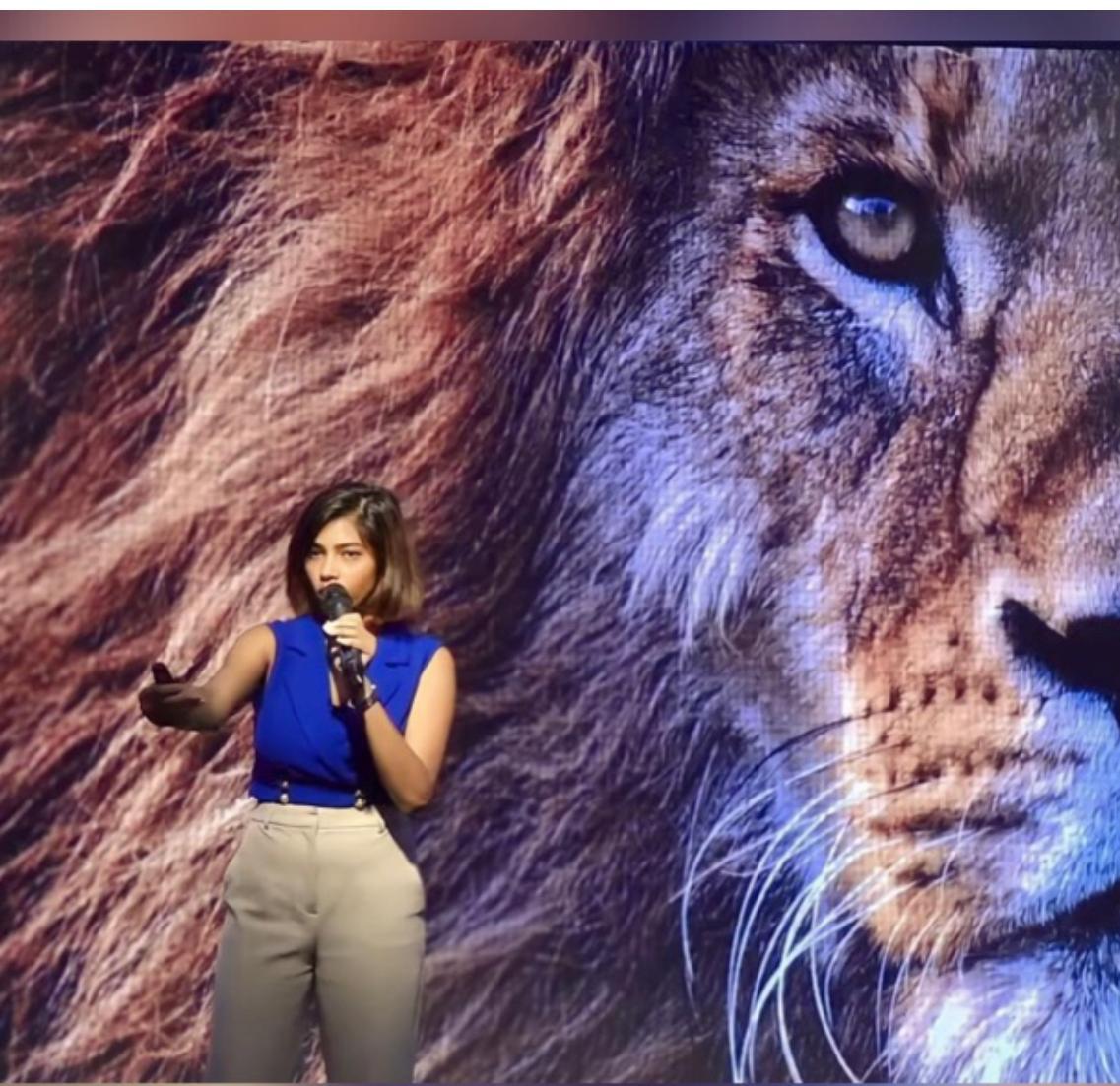 Shreya Reddy Mahareddy speaking on stage at WTIT